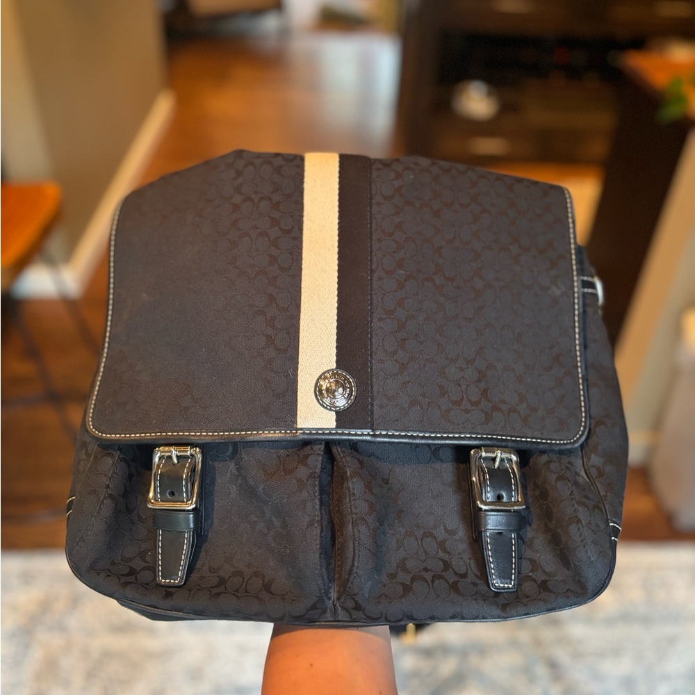 Never Used Coach Black and Cream Crossbody Bag